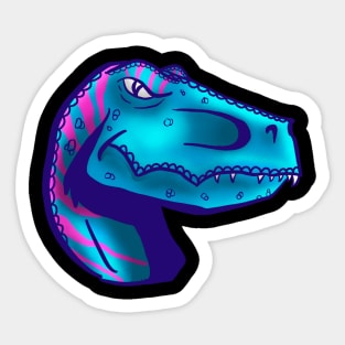 Dinosaur Blue Neon Sticker